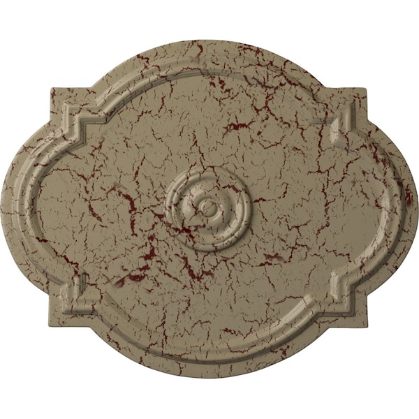 Ekena Millwork Waltz Ceiling Medallion (Fits Canopies up to 4 1/2"), 21 1/4"W x 17 3/8"H x 1"P, Gobi Desert Crackle CM21WAGDC - main